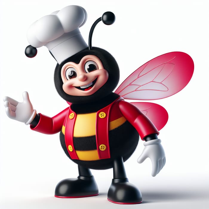 Black Jollibee Mascot - Fun and Friendly Chef Bee