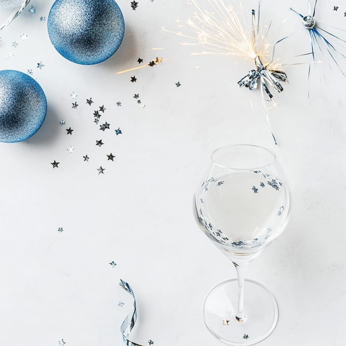 Minimalist White and Blue New Year Template