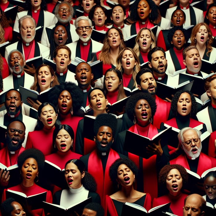 Christian Voices Choralle Choir in Red and Black Uniform