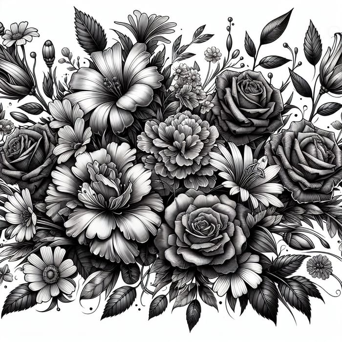 Vibrant Floral Tattoo Design