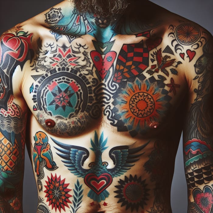 Tattooed Man: Stunning Body Art Display