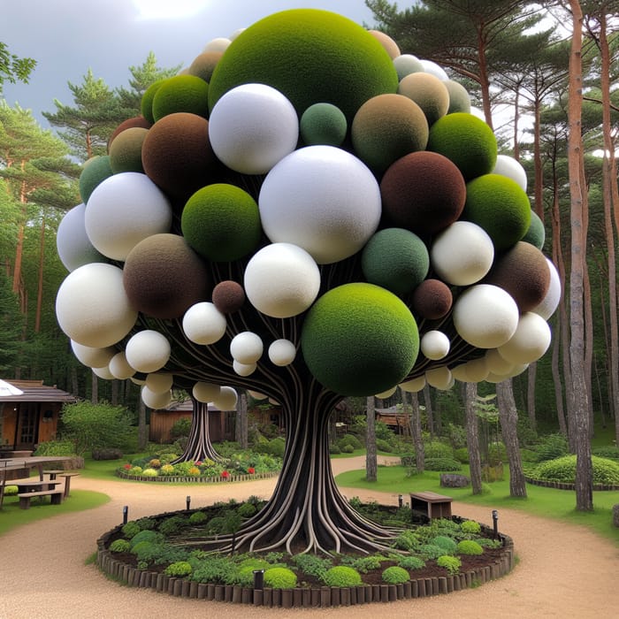 Round Tree Canopies in White, Green & Brown | Website