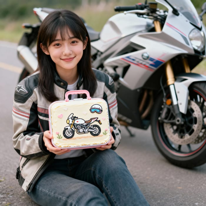 Motorcycle Themed Cake for a 17-Year-Old Girl Motorcycle Themed Cake for a 17-Year-Old Girl