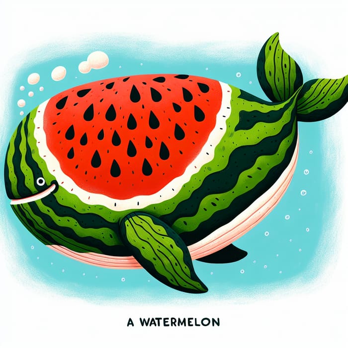 Whimsical Whale in Watermelon Costume