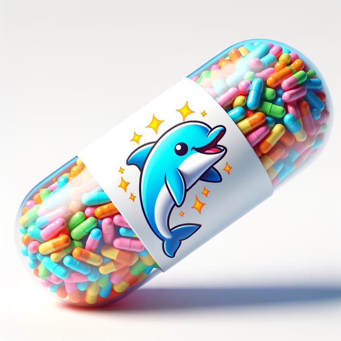 Colorful Empty Capsule with Dolphin Design