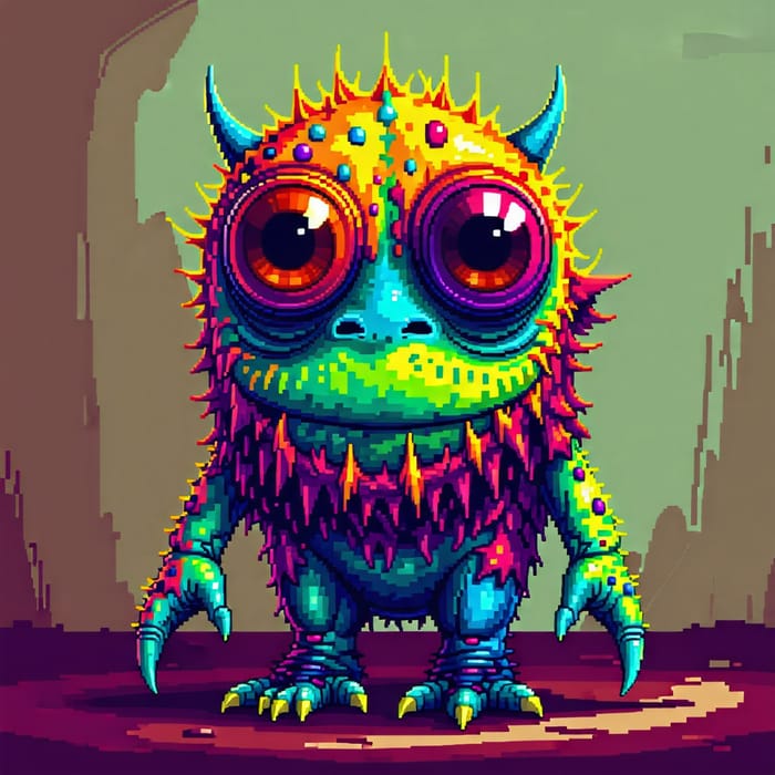 Colorful Tiny Monster Digital Illustration