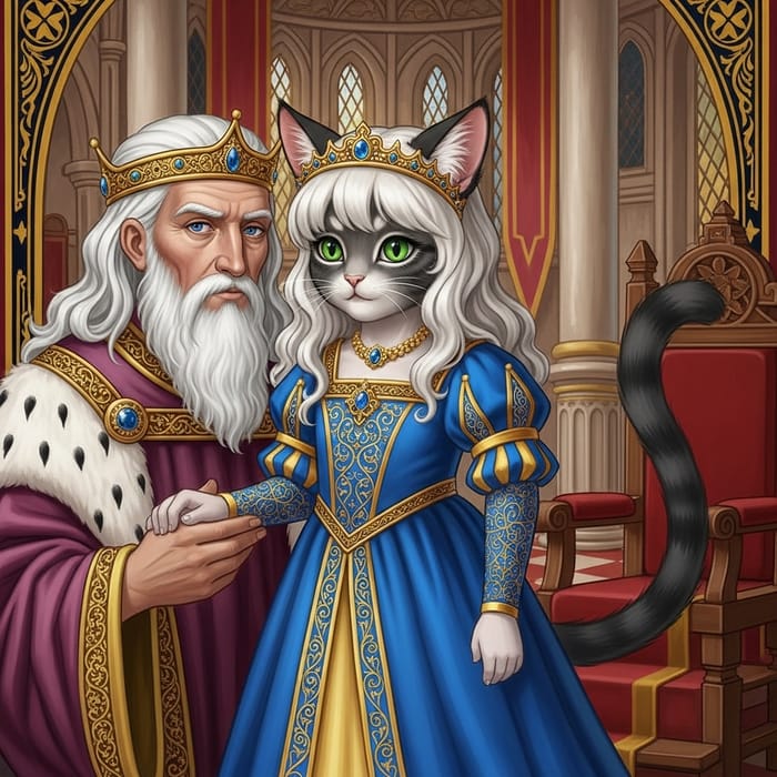 Royal Cat Girl Child with White Hair Royal Cat Girl Child with White Hair