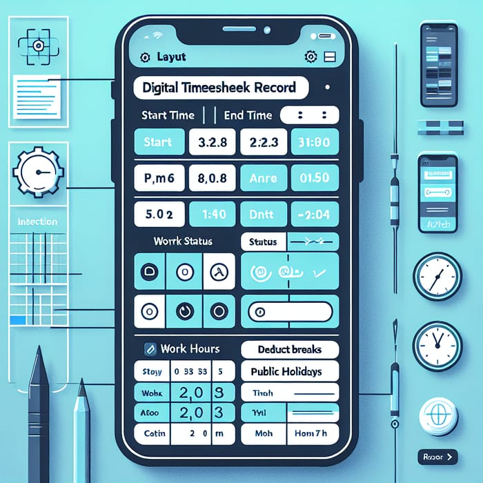 Design Mobile Layout for Timesheet Claim Record with 4K Support