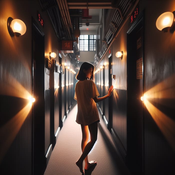 Cinematic Noir Moment: Woman in White Tank Top Explores Mystery | Canon EOS R