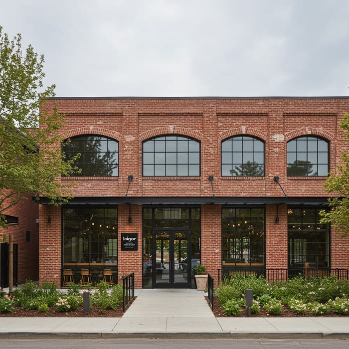 Modern One-Story Brick Restaurant Design