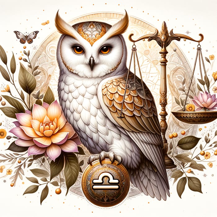 Gracious Libra Owl: Wisdom & Harmony Symbol