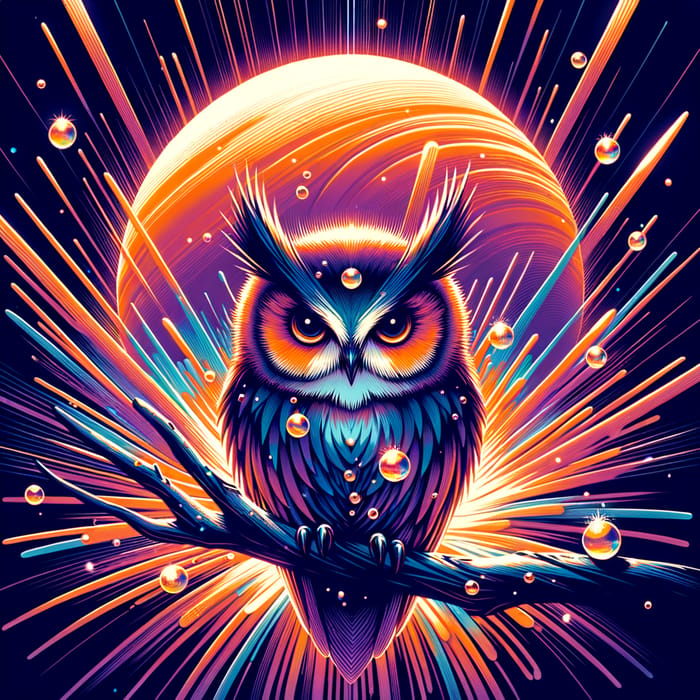 Dragonball Super Style Vibrant Owl with Venus and Water