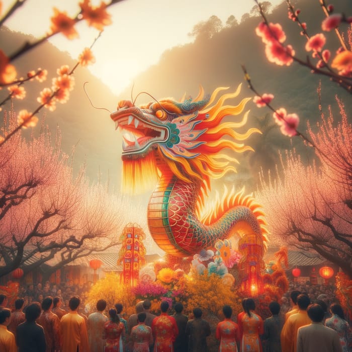 Joyous Vietnamese Tet Festival with Cultural Dragon