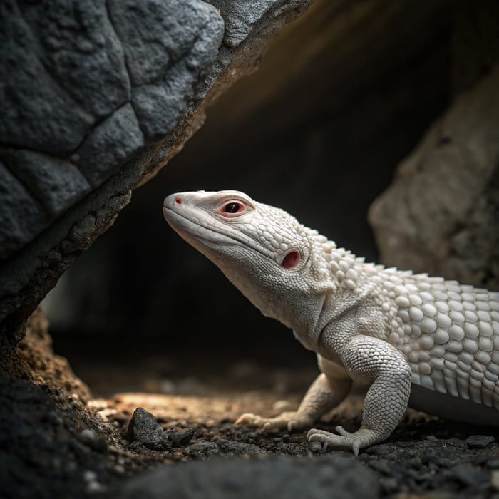 Blind Lizard with Scaly White Armor