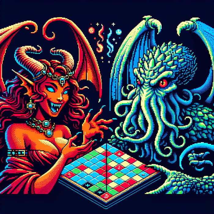 Demonic Succubus & Cthulhu Play Modern Board Game