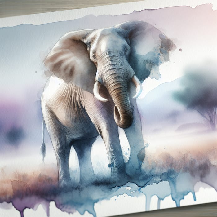 Majestic Watercolor Elephant Artwork