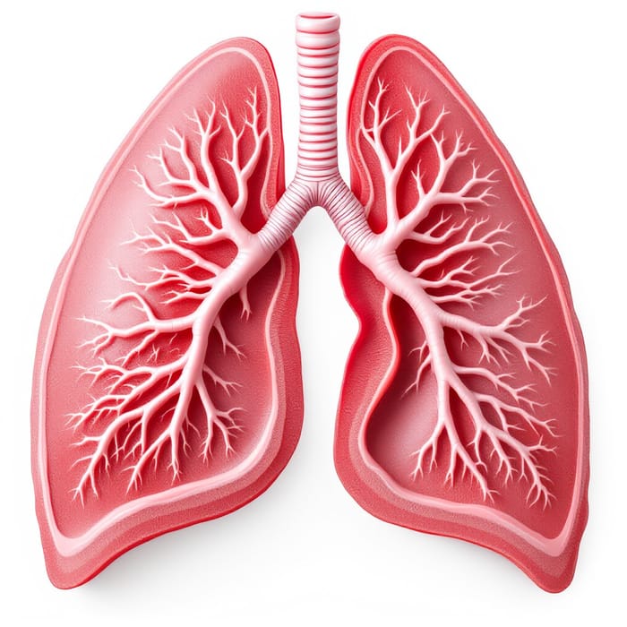 Detailed Human Lung Anatomy with Pleura Membrane