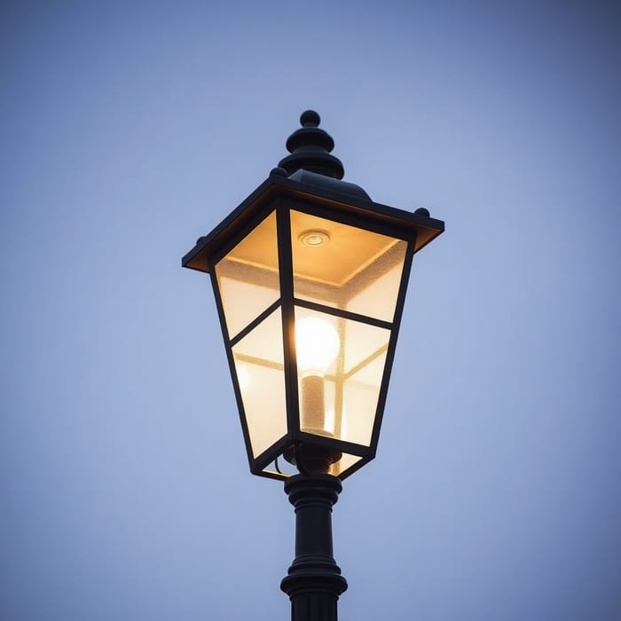 Classic Square Antique Street Lamp with Warm Glow