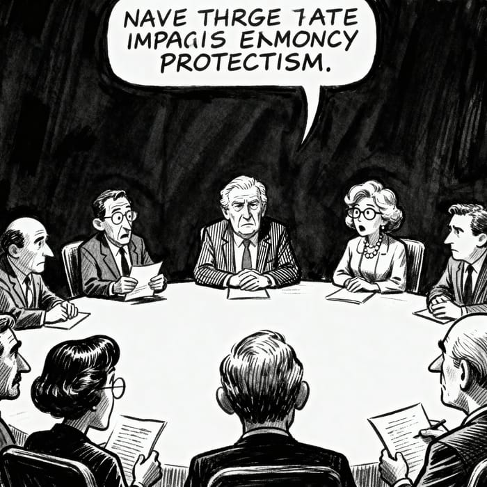Political Cartoon on Economic Protectionism Political Cartoon on Economic Protectionism
