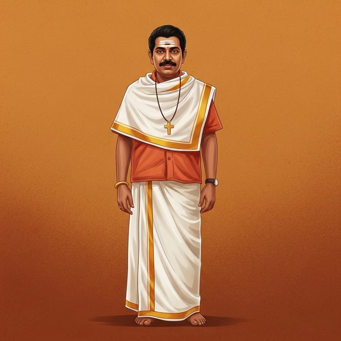 Serene Kerala Brahmin Digital Artwork Serene Kerala Brahmin Digital Artwork