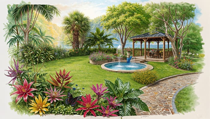 Stunning Tropical Outdoor Garden Design Ideas