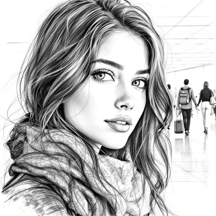 Emotive Pencil Sketch of Ranchi Airport Departure Emotive Pencil Sketch of Ranchi Airport Departure
