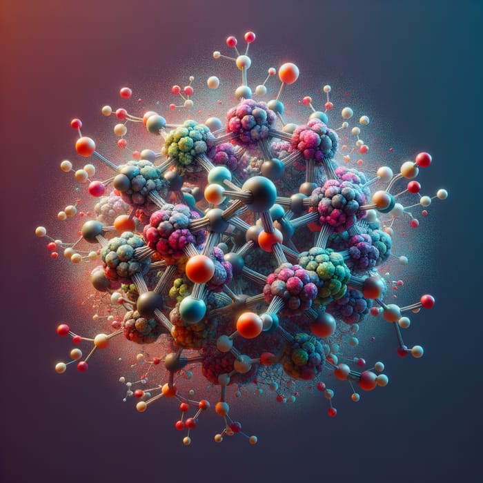 3D Swamp Molecule: Detailed Structure in Vivid Colors