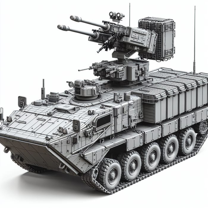 Infantry Fighting Vehicle with Half-Tracked Chassis and Turret Features