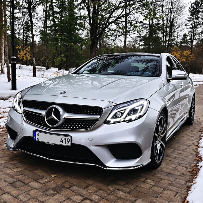 White Mercedes Benz in Daylight - Car Dealership