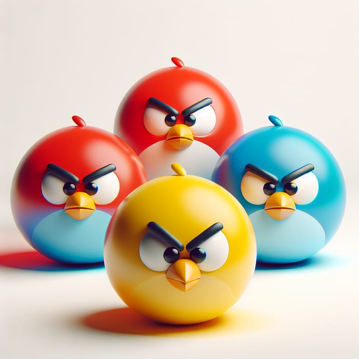 Minimalistic Angry Birds - Brightly Colored and Expressive