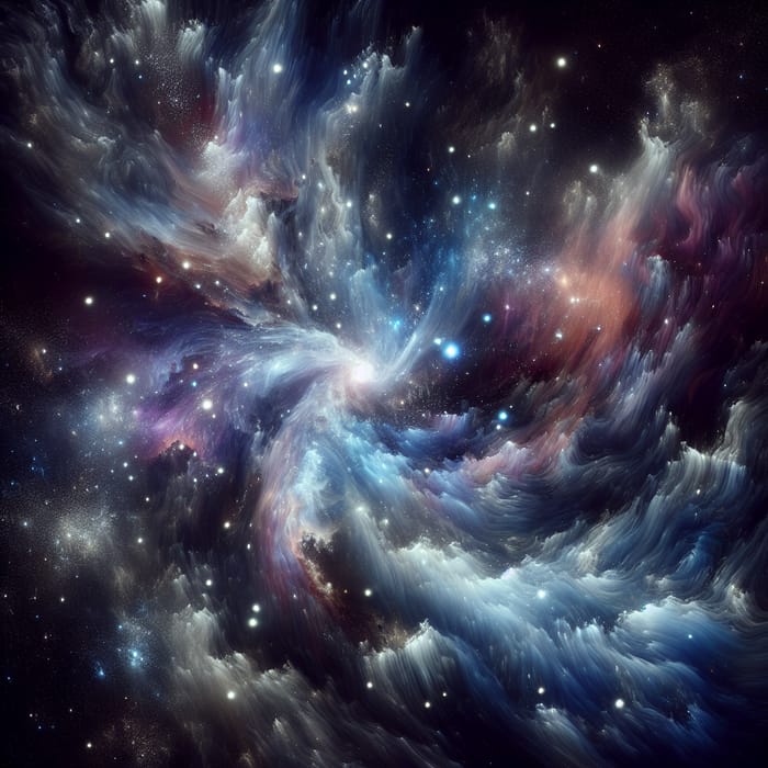 Expansive Universe Galaxy Art: Swirling Blues & Purples