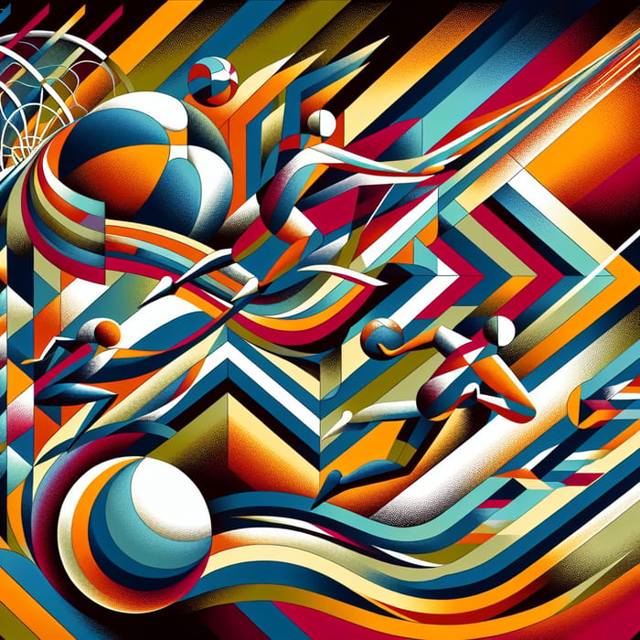 Dynamic Abstract Sports Art | Colorful Sports Scene