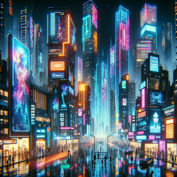 Urban Metropolis | Vibrant Cyberpunk Cityscape