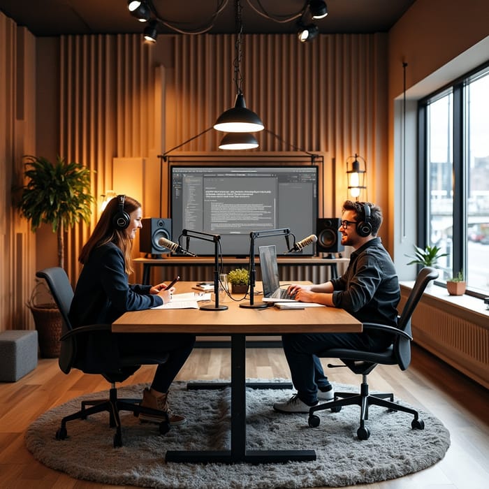 Podcast Studio Design for Two Podcasters