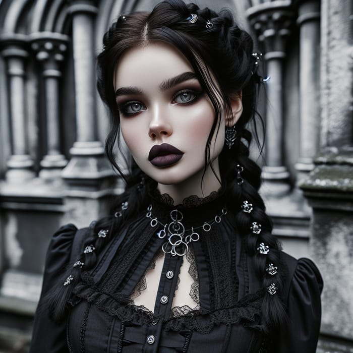 Gothic Girlfriend Fashion: Dark Makeup & Elaborate Braids