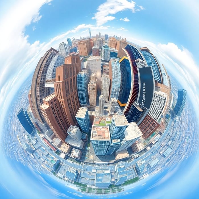 Modern Skyscrapers in a 360° World View