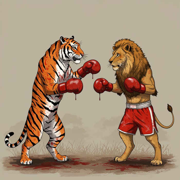 Tiger vs Lion: Wild Boxing Match in Nature