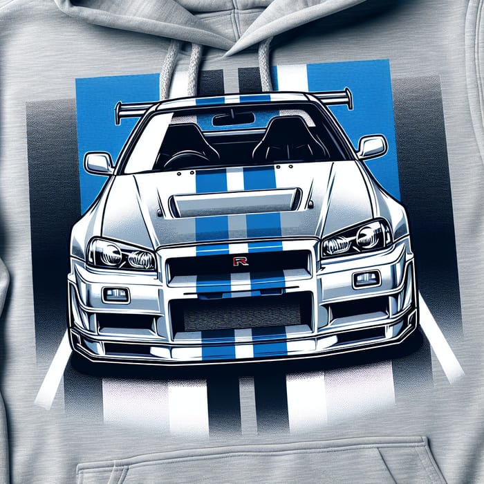 JDM Style 1999 Nissan Skyline GT-R R34 Hoodie Print