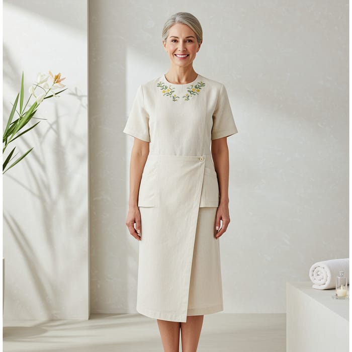 Natural Linen Spa Uniforms for Relaxation