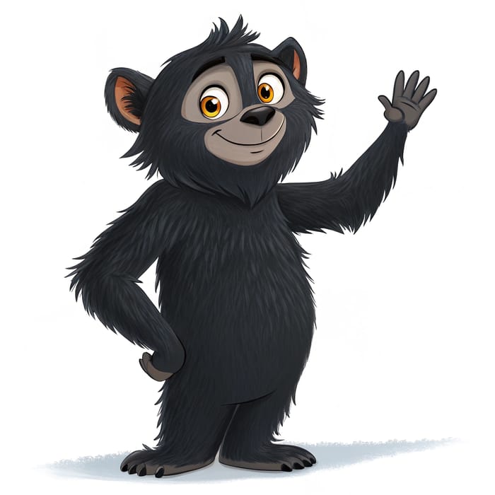 Charming Black Furry Character Design