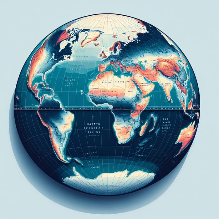 Flat Earth Map - Continents and Oceans in Perspective