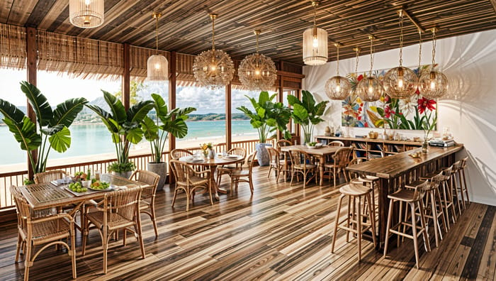 Tropical-Themed Restaurant Interior Design Ideas