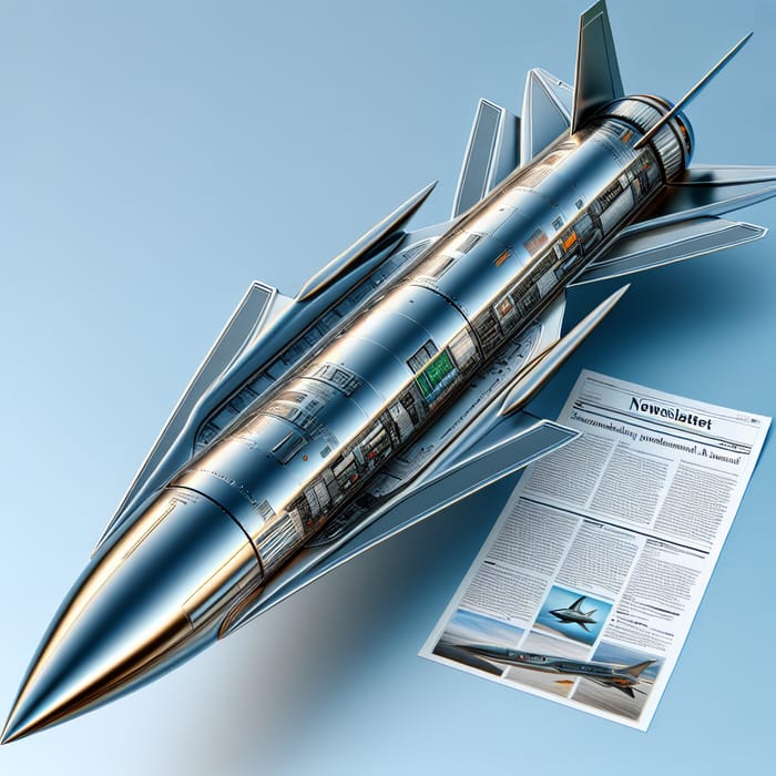 Sleek Hypersonic Missile With Newsletter | Dynamic Aerodynamic Design