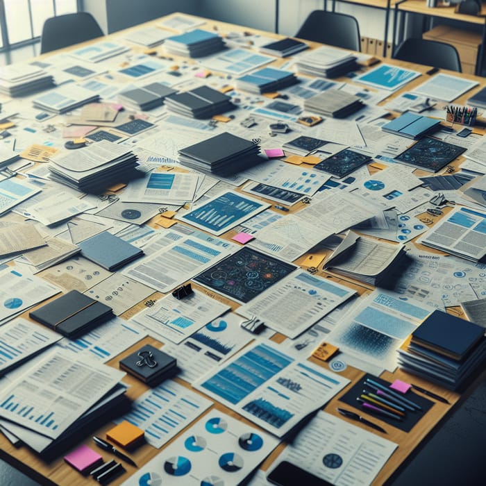 Document Chaos: Desk Covered in Paperwork