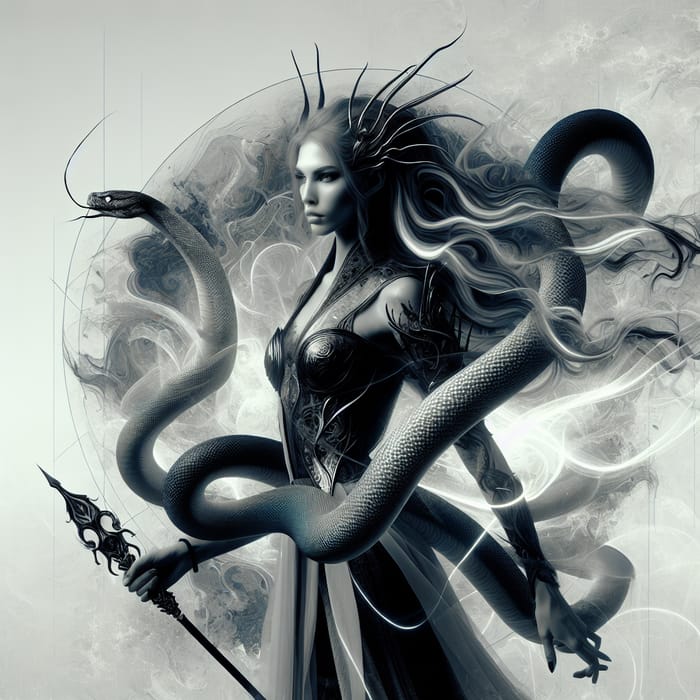 Medusa from Fate Stay Night: Female Mythical Being with Snake-Like Hair and Mystical Weapon