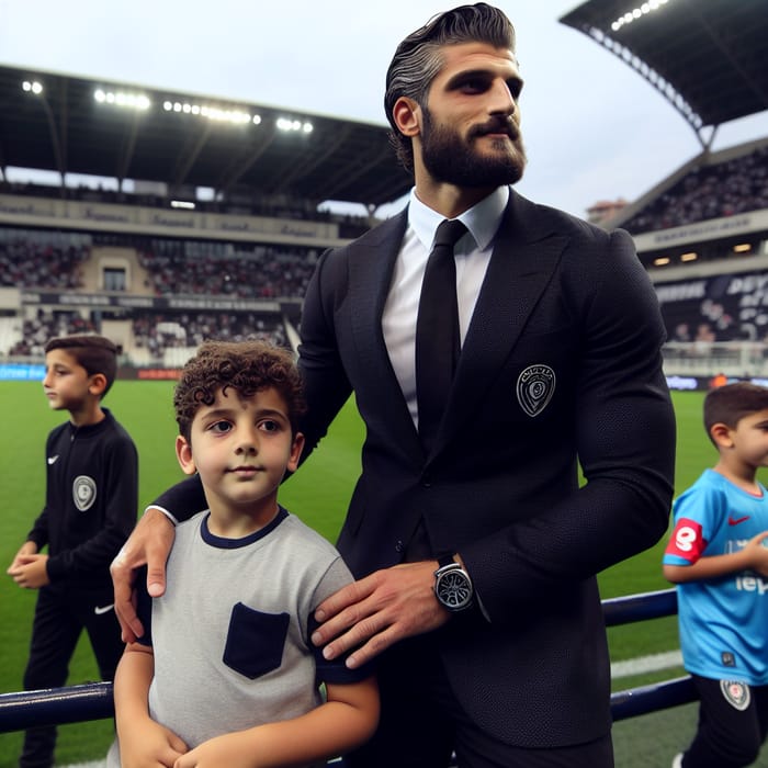 Icardi with Young Fan at Galatasaray Soccer Field