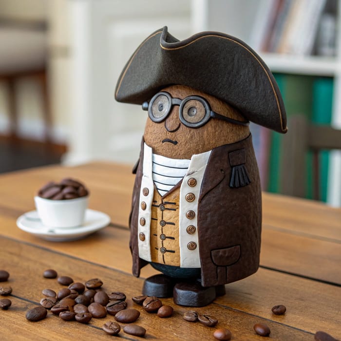 Coffee Bean Dressed as Benjamin Franklin