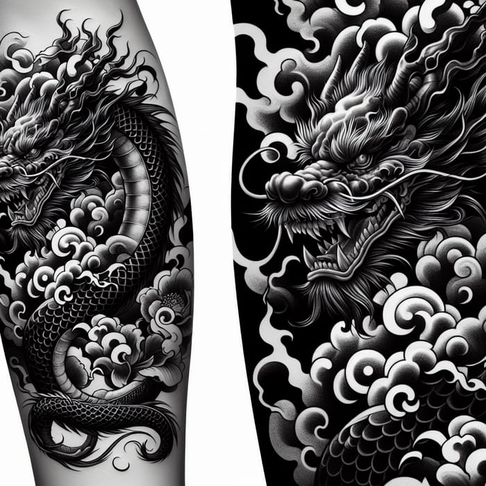 Realistic Chinese Dragon Arm Tattoo Design