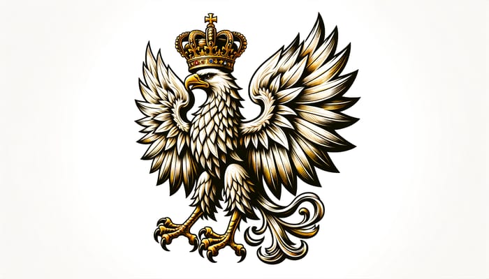 Polish Eagle with Crown: National Emblem Illustration