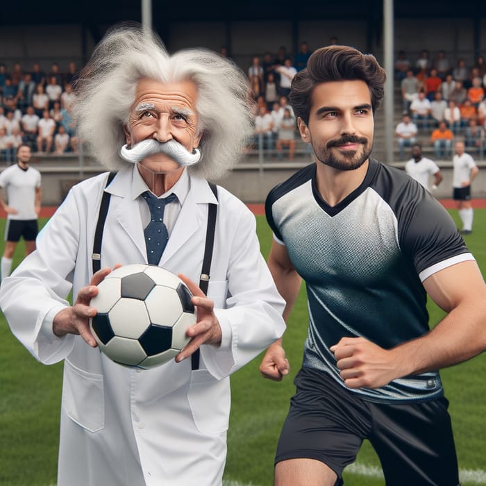 Albert Einstein Football Showdown with Cristiano Ronaldo